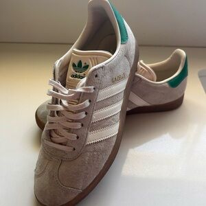 Adidas Gazelle Cream and Green Sneakers